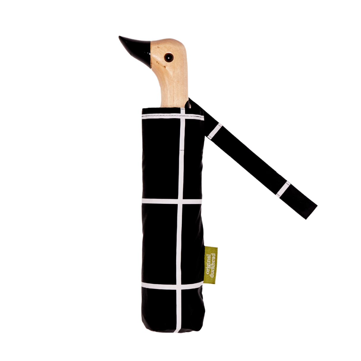 Original Duckhead USA - Wholesale Umbrella - Unisex - Stylish Black Grid Compact Eco-friendly Duck Umbrella1
