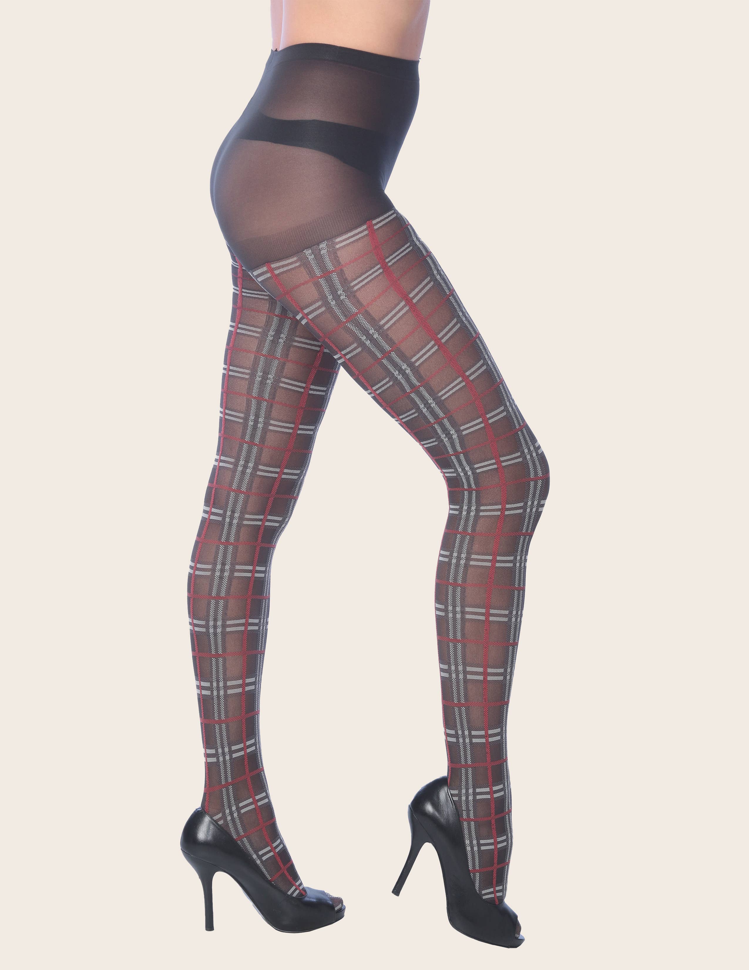 Isadora, Tipi toe, & James Fiallo - Wholesale Tights - Women's - Isadora Women Colored Checkered Sexy Fashion Tights4