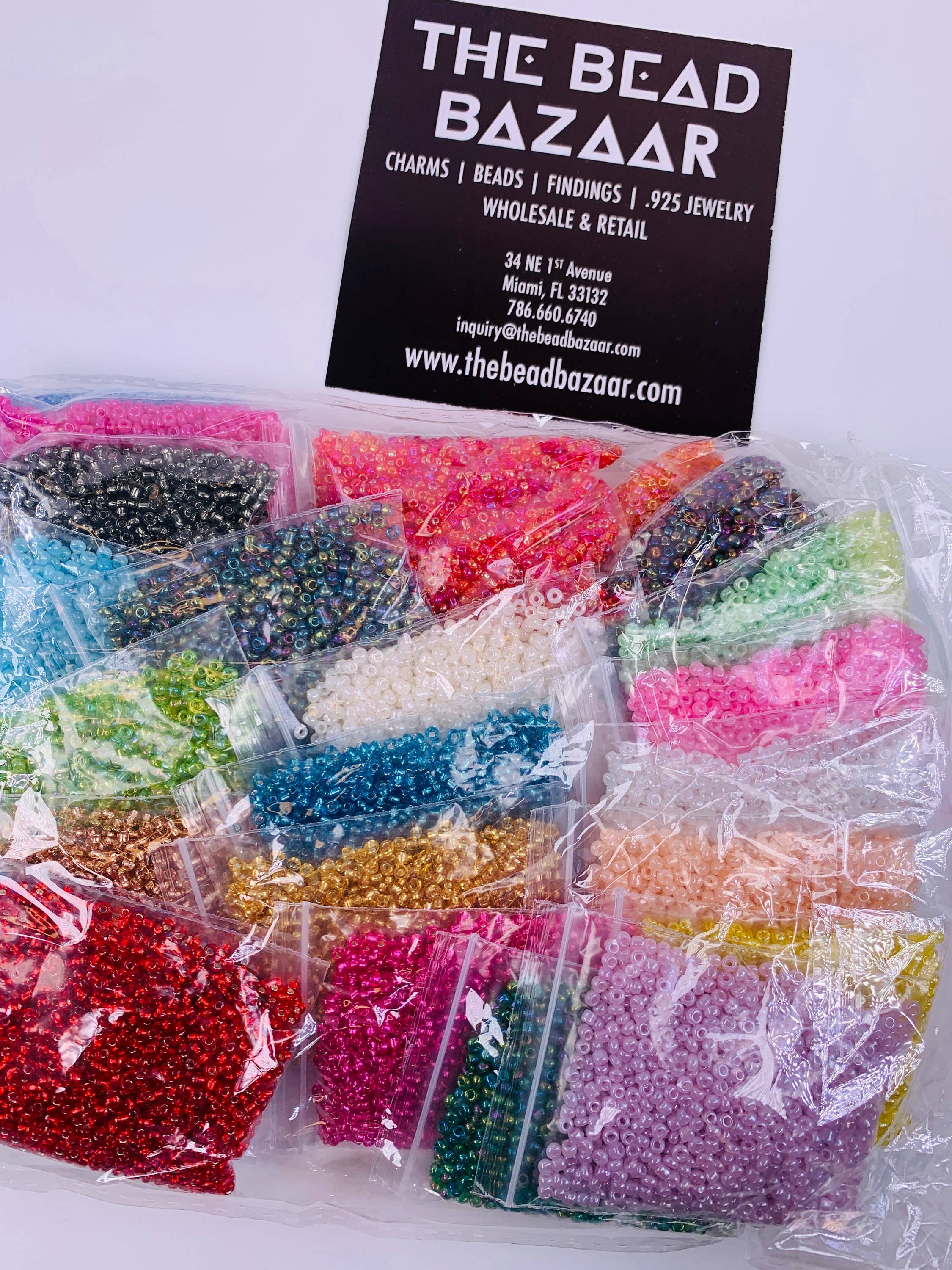 The Bead Bazaar - Wholesale DIY Craft Kit - Kids - 24 DIY Pastel Seed Bead Kit For Kids Arts & Crafts, Small Se8