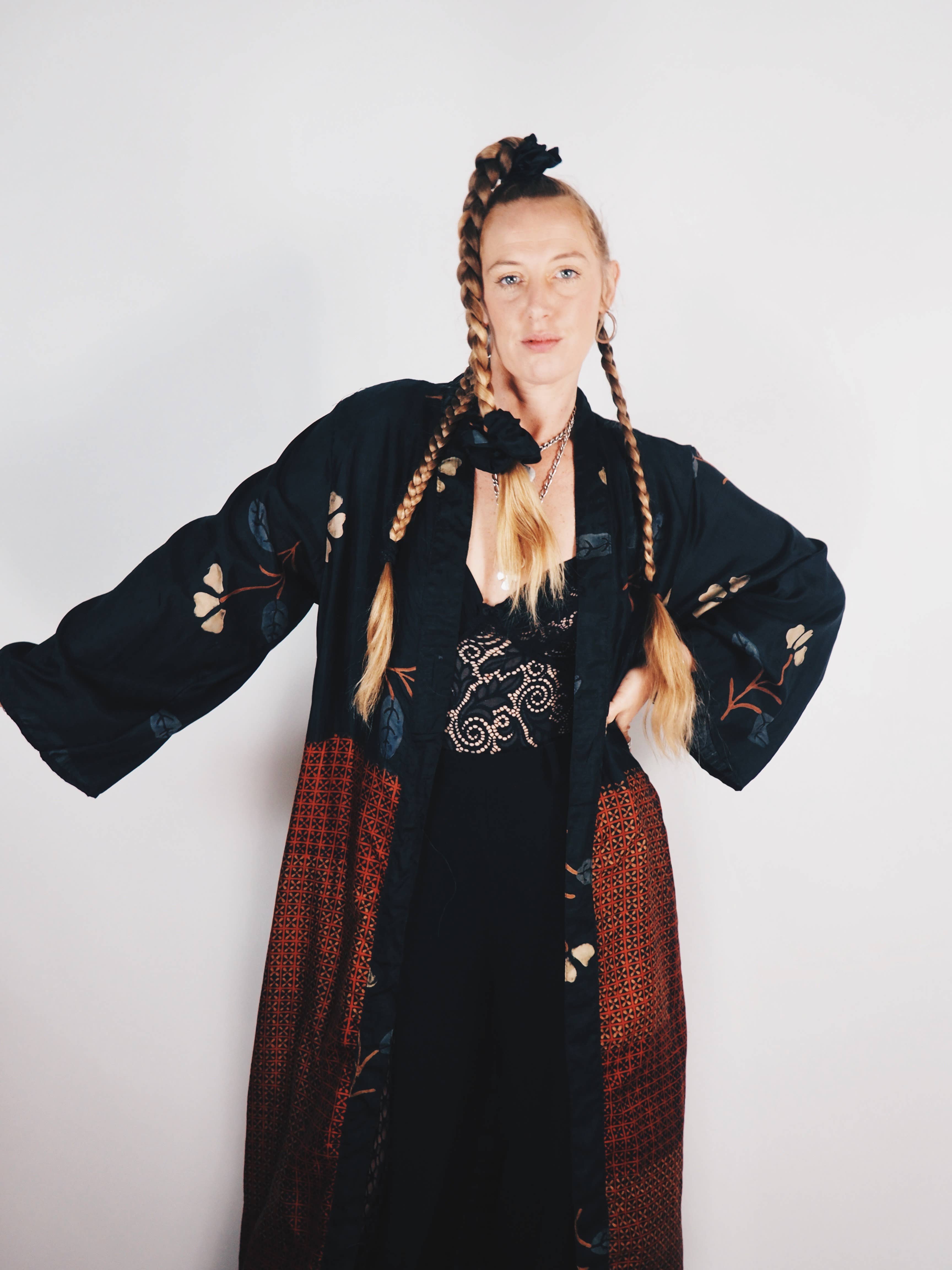 Vagabond Ibiza - Wholesale Kimono - Women's - The Kardash Kimono Long – Up-cycled Vintage Sari Kimono 29