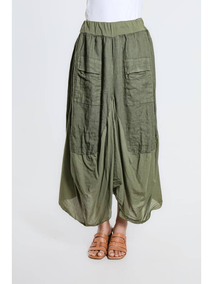 TINA Stephens Italy/Tees By Tina - Wholesale Skirt - Women's - Brenna Cotton/Linen Bunched Pocket Skirt (SL102W)28