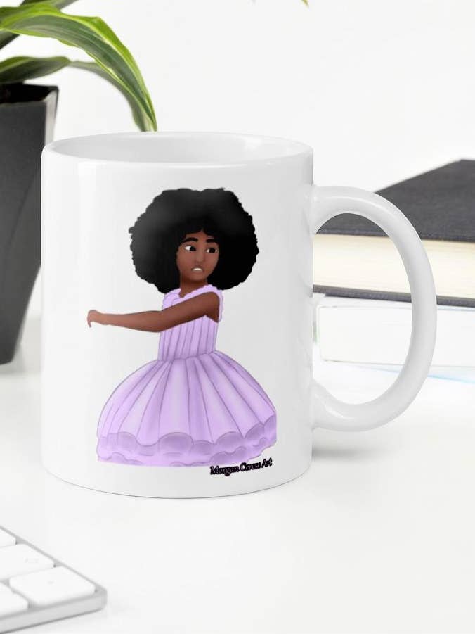 Afro Ballerina Mug for wholesale by Morgan Cerese Art