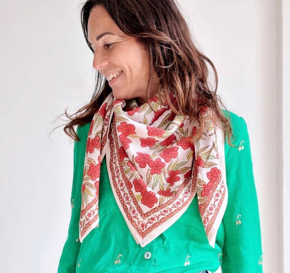 SO FAMILY - Wholesale Scarf - Women's - Jaipur Garnet Adult Scarf 100 cm1