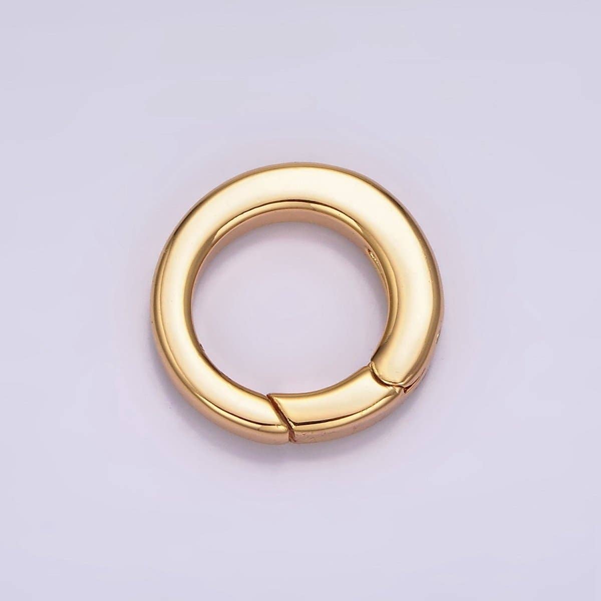 Aim Eternal - Wholesale Craft Supplies - 18K Gold Filled Push Gate Ring Charm Holder Bail for Charm Jewelry Kit Supplies For DIY Jewelry Making | Z-492 - Z-4972