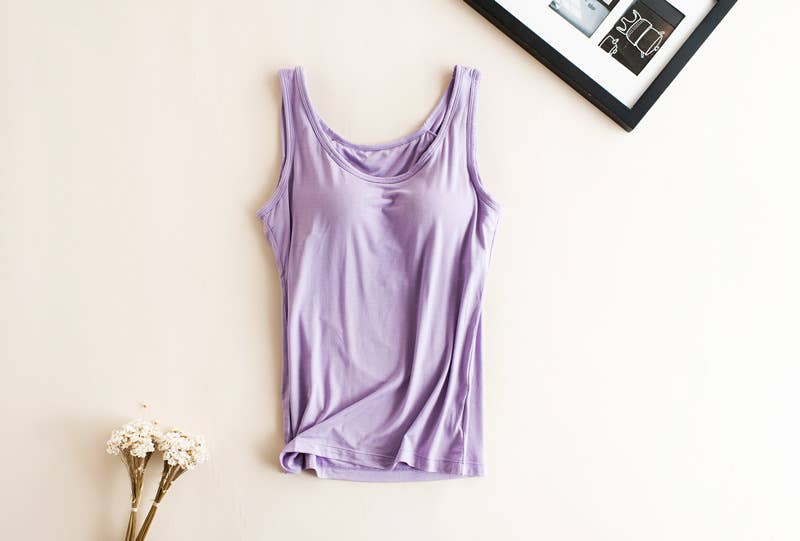 HIDDENBRAND - Wholesale Tank Top - Women's - Essential Basic Soft Modal tank top w built in bra12