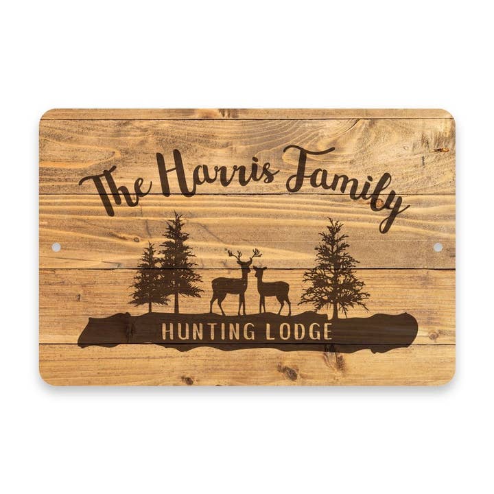 4 Wooden Shoes - Wholesale Sign - Personalized Rustic Wood Plank Hunting Lodge Metal Room Sign