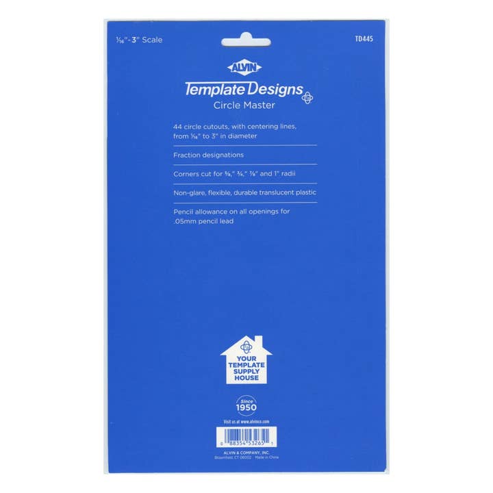 Alvin Drafting - Wholesale Craft Tool - Circle Master Template TD4454