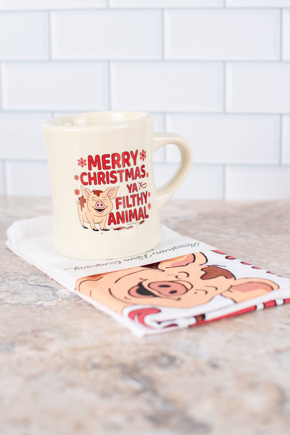 American Farm Company - Wholesale Coffee Mug - Pig 'Merry Christmas Ya Filthy Animal' Ceramic Mug2