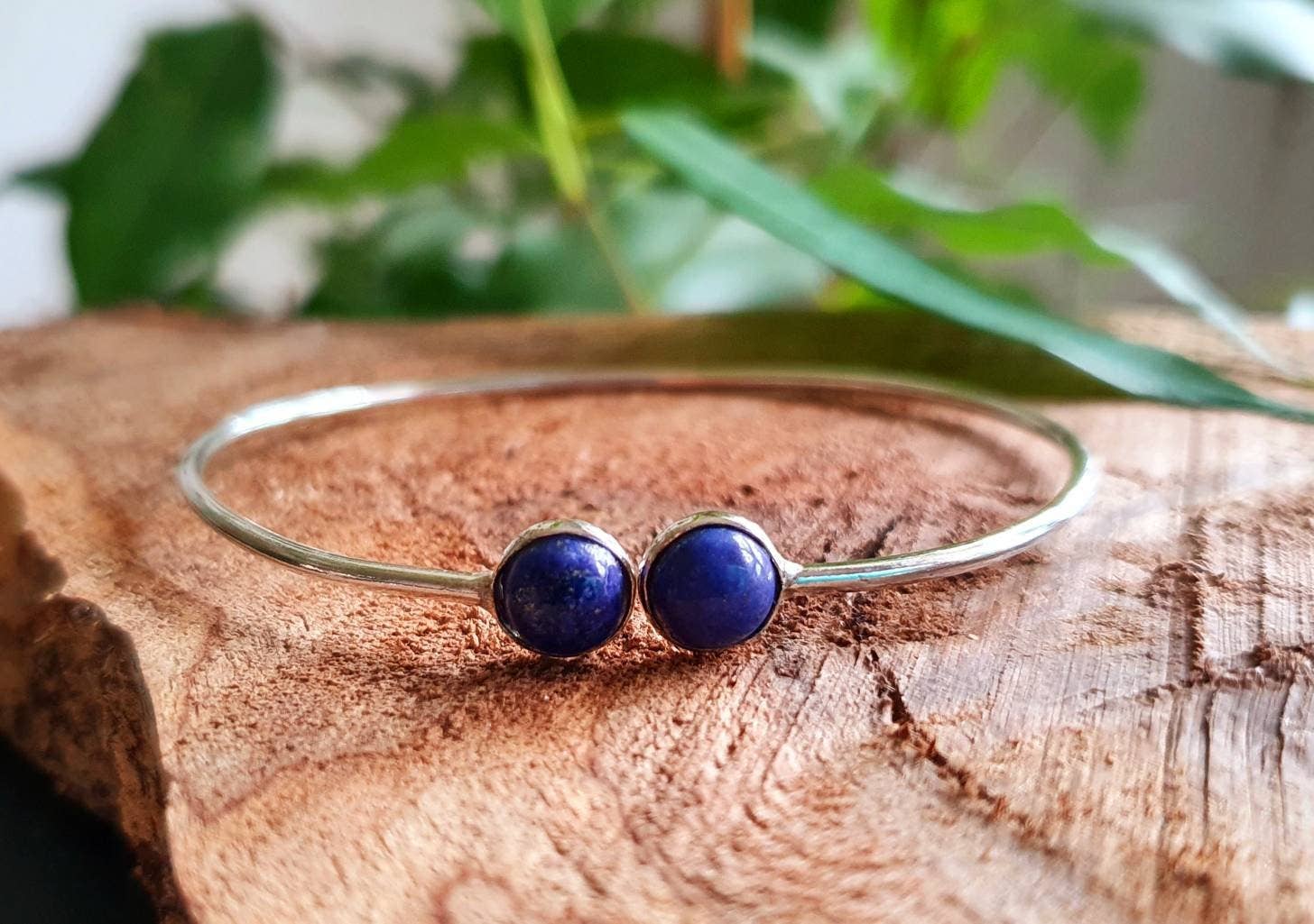 Kaali Boutique - Wholesale Cuff Bracelet - Silver Lapis Lazuli Boho Bracelet / Bangle / Silver / Rustic / Bohemian / Hippie / Gypsy / Psy / Chic / Jewellery / Body / Adjustable0