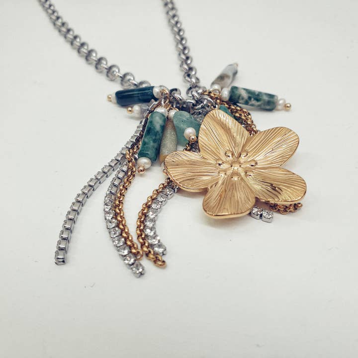 Achille – Halsband i natursten och strass för wholesale av matins parisiens