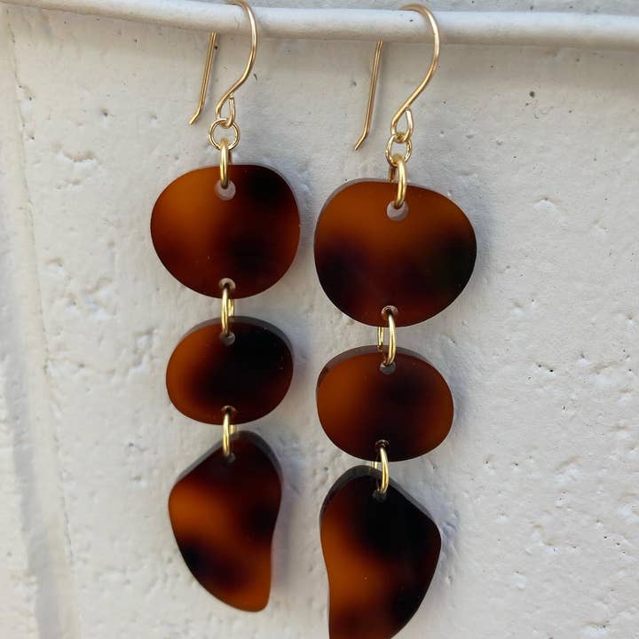 The Lost & Found - Wholesale Dangle Earrings - Triple Drop Earrings "Rainbow Irridescent"16