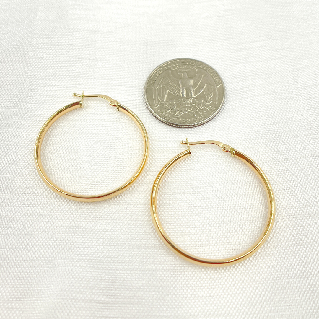 Amarelo GER169. Argola Oca de Ouro Maciço 14K para venda a revendedores na Faire1