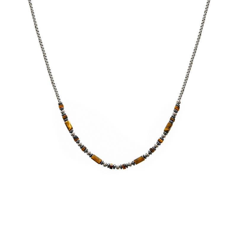 AMORINO SRL - Wholesale Beaded/Pearl Necklace - MEN'S NECKLACE WITH SPHERES AND STONES - KM24132A969/970/9710