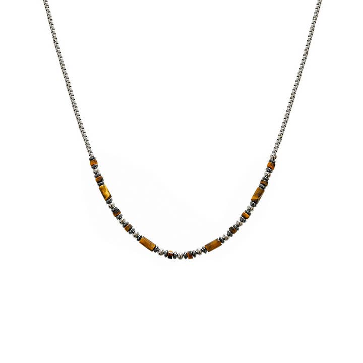 AMORINO SRL - Wholesale Beaded/Pearl Necklace - MEN'S NECKLACE WITH SPHERES AND STONES - KM24132A969/970/971