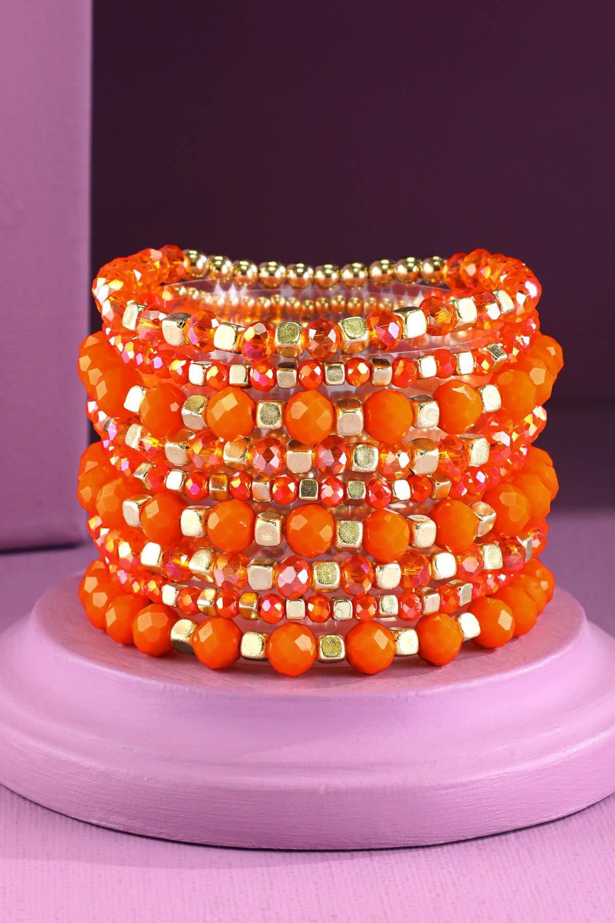 Urbanista - Wholesale Beaded Bracelet - 9 Set Colorful Stackable Beaded Stretch Bracelet14