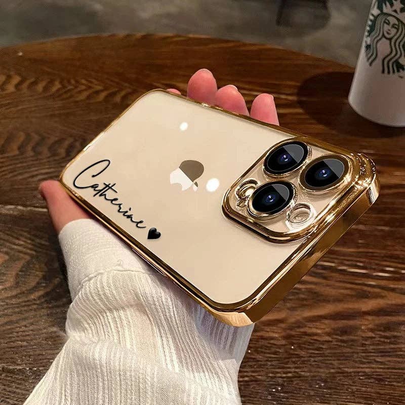 Maiden-Art MindfulChic Fashion – Capa para telemóvel – Mulher por atacado – Capa Personalizada com Nome para iPhone 15 16 Pro Max, 14 13 12 11 Pro Max, Transparente com Revestimento 16 Pro Max14