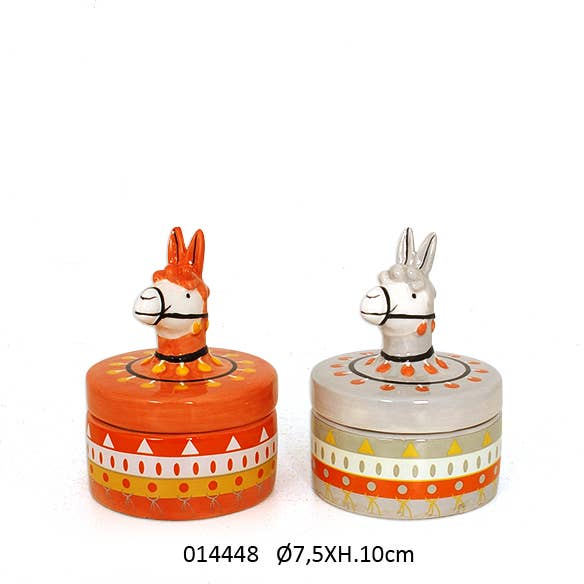 Lama Box 'Hacienda' Diam.7,5 X H.10 cm / 2 st för wholesale av Faye