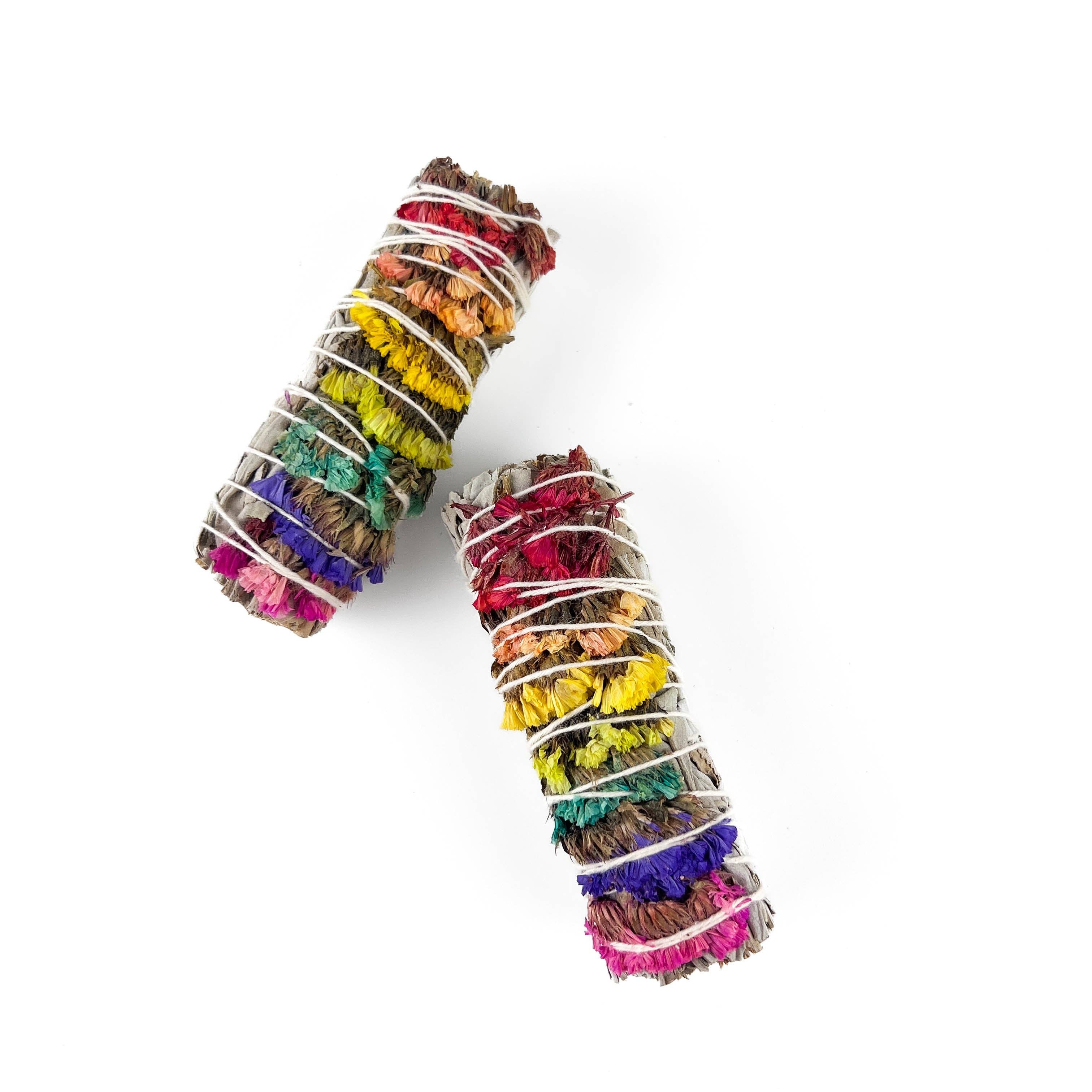 GREENROOTS USA LLC - Wholesale Sage Bundle - 7 Chakra Sinuata Flower White Sage 4" Organic Grown In Cali1