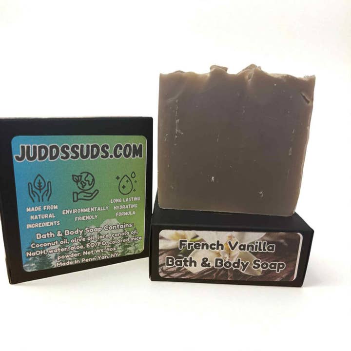 Judds Suds – sabonete sólido por atacado – Baunilha Francesa, Sabonete de Banho e Corpo