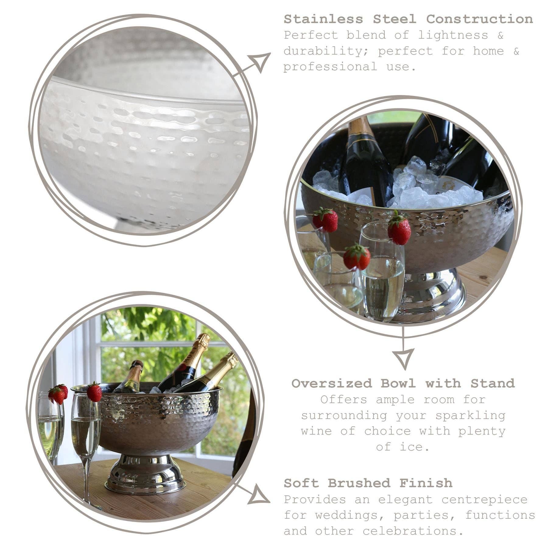 Rinkit Ltd – Balde de gelo por atacado – Balde de gelo para champanhe em aço inoxidável – 35 cm11