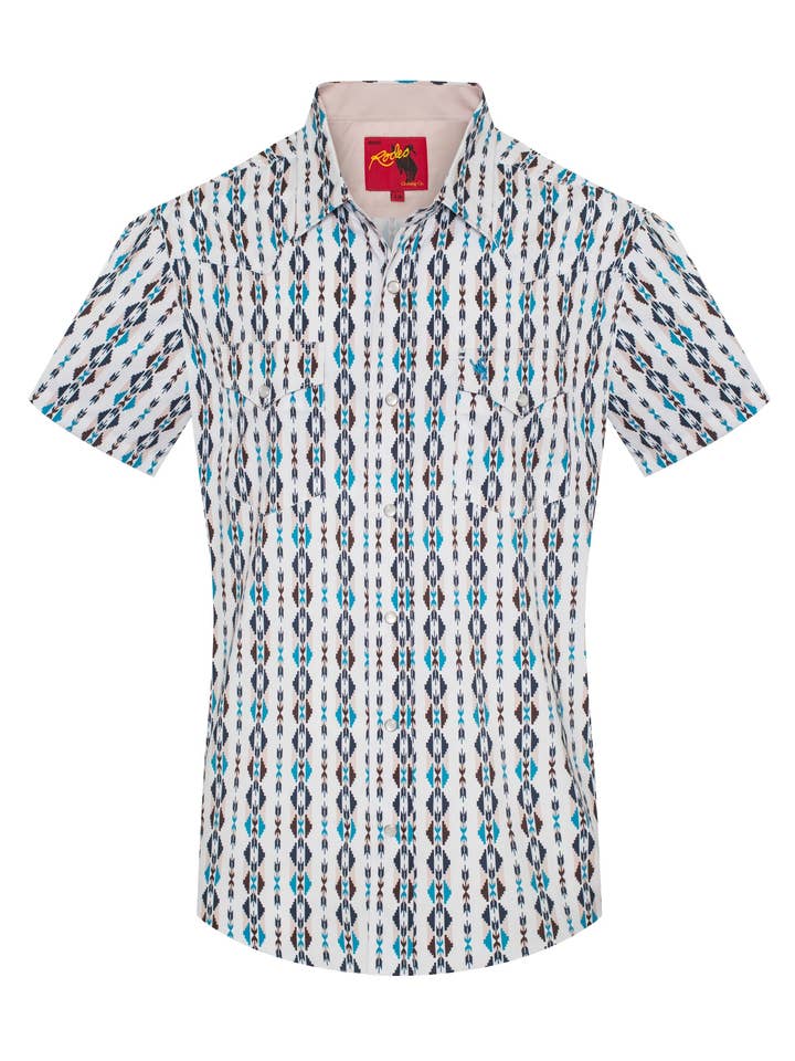 Rodeo Clothing - Wholesale Button Down Shirt - Men's - Men's Western Pearl Snap Aztec Print Shirt-MPS110S-10520