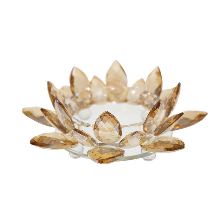 AULICA - Wholesale Candle Holder - Amber Lotus Candle Holder 24X24X9cm
