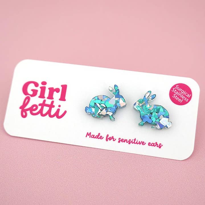 Girlfetti - Wholesale Stud/Post Earrings - Easter Bunny Acrylic Stud Earrings4
