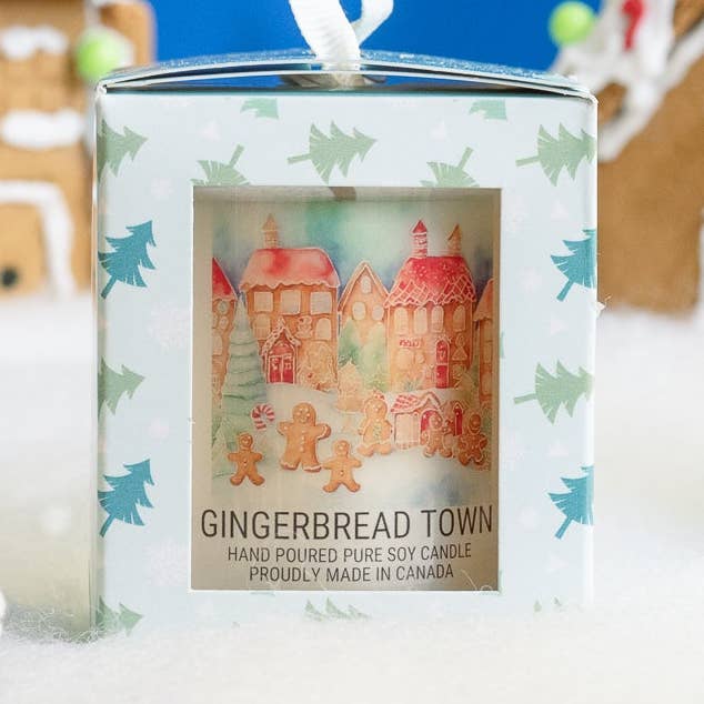 Gingerbread Town Ornament for wholesale by Serendipity Soy Candles