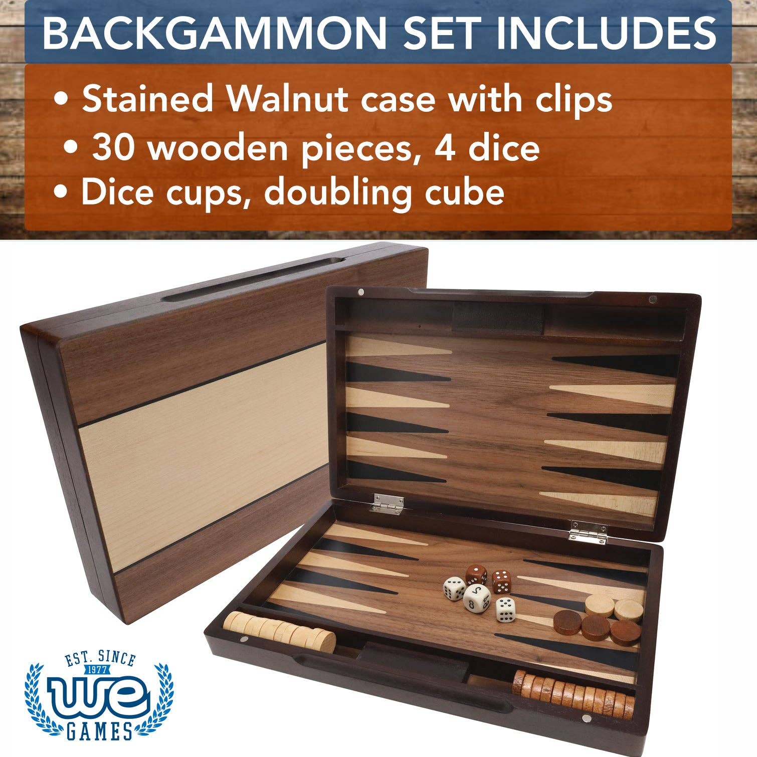 Wood Expressions - Wholesale Board Game - Backgammon Set - 12 in.3
