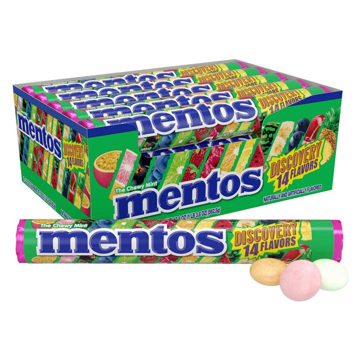 Snacky Candy - Wholesale Mints - Mentos Discovery 14 flavors fruit 40pc 1.32oz