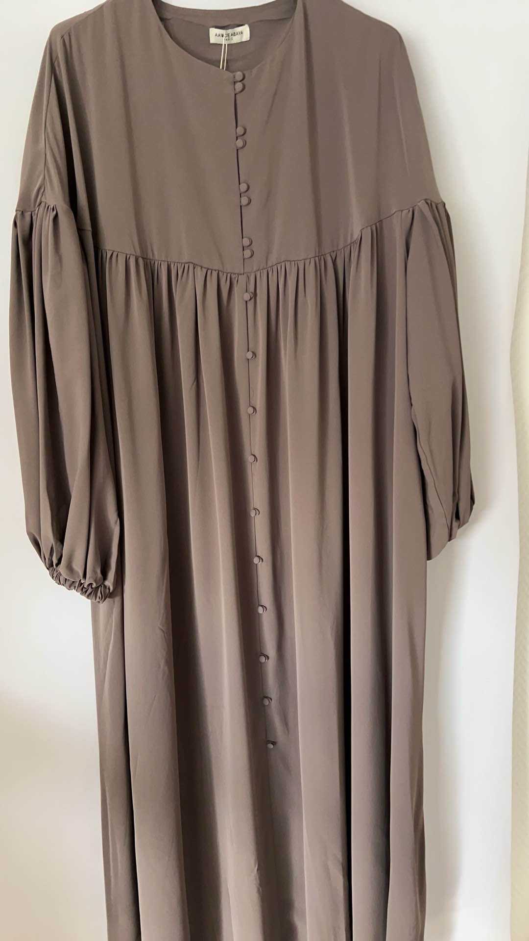 Aawoe Abaya – Hijab - Mulher por atacado – Vestido Abaya Chic com Mangas Bufantes - 2432-ROB6