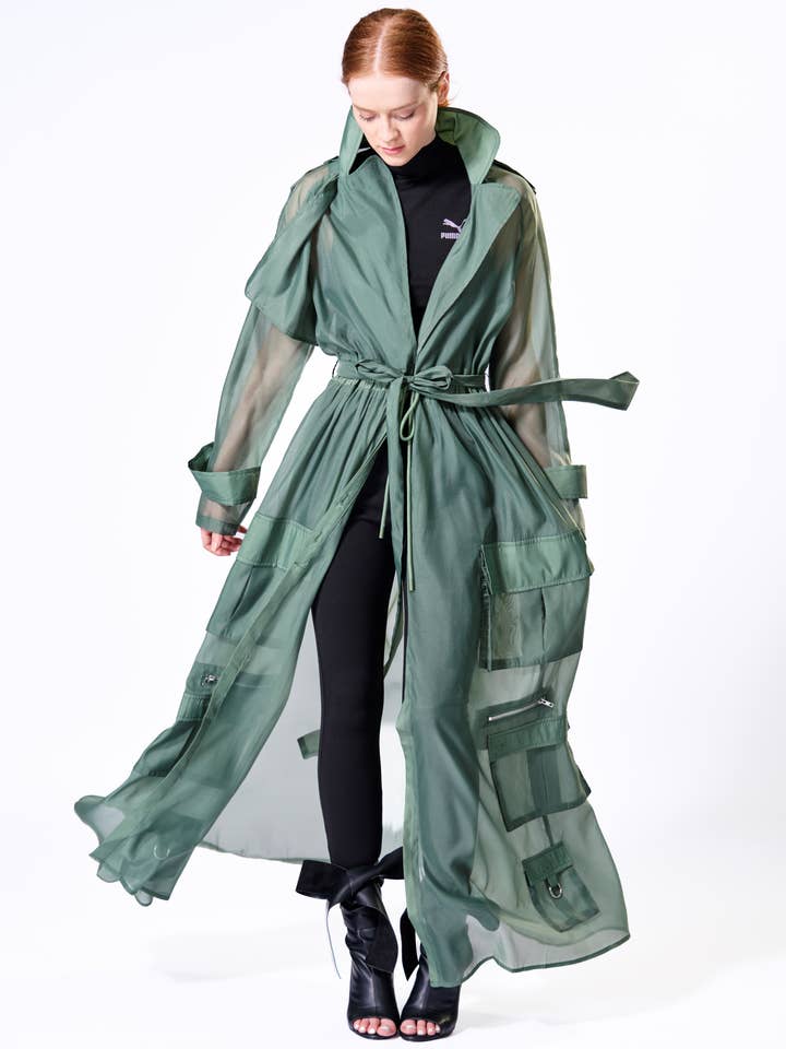 The Fifth Week - Wholesale Coat - Women's - Black Sheer Organza Duster