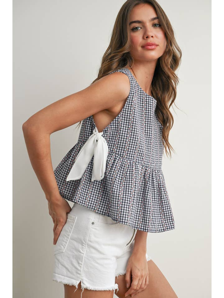 BUTTERMELON - Wholesale Blouse - Women's - Sky Meadow Peplum Top - BMT775024