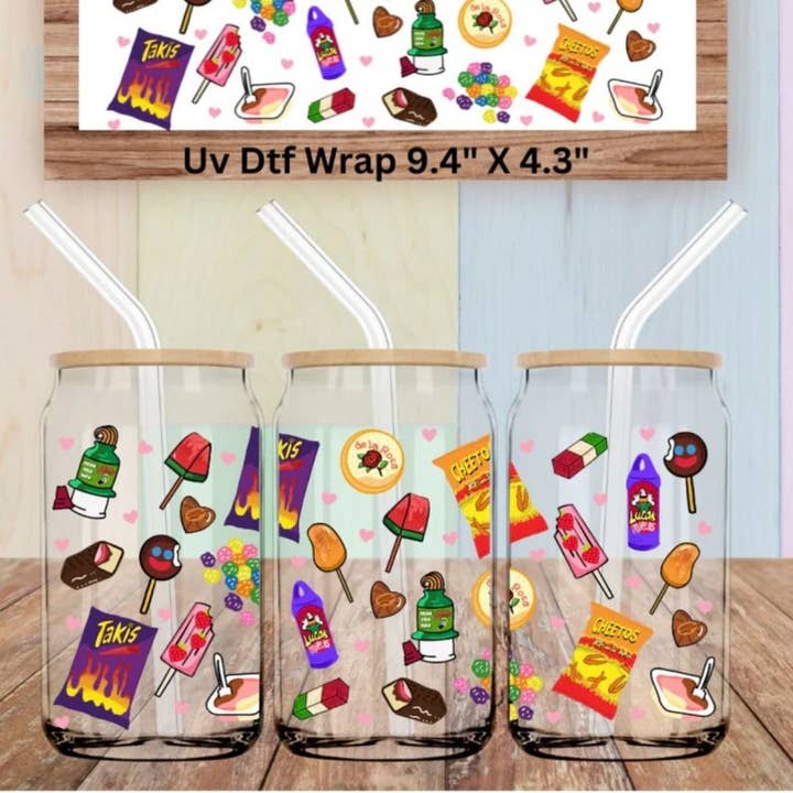 Mexicaanse snoepglazen beker met deksel en rietje voor wholesale door Eleven 11 Vibes