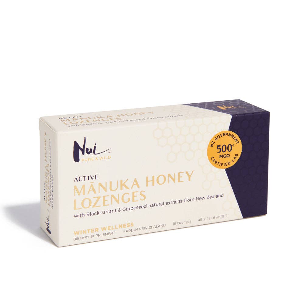 Koru - Wholesale Lozenges/Cough Drops - NUI Active Mānuka Honey Lozenges with Blackcurrant & Grapeseed Extracts - MGO 500+ | UMF 15+ | Pack of 163