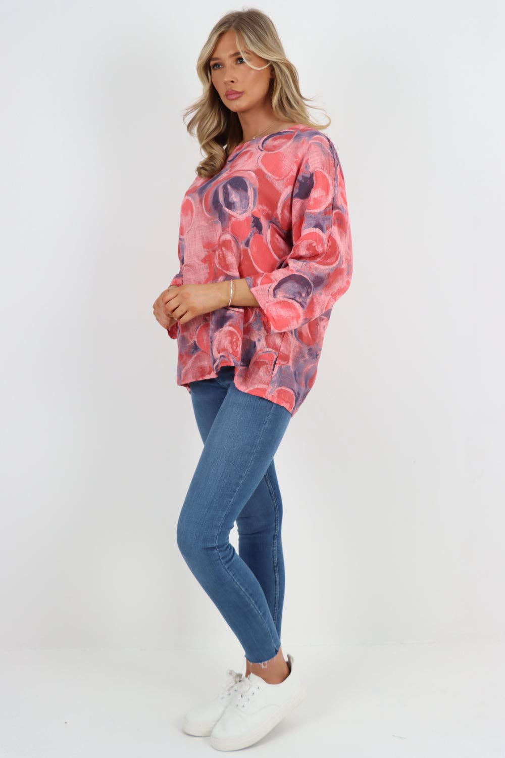 Miss Bold – wholesale Blouse – Women’s – Italian Circle Print Cotton Top58