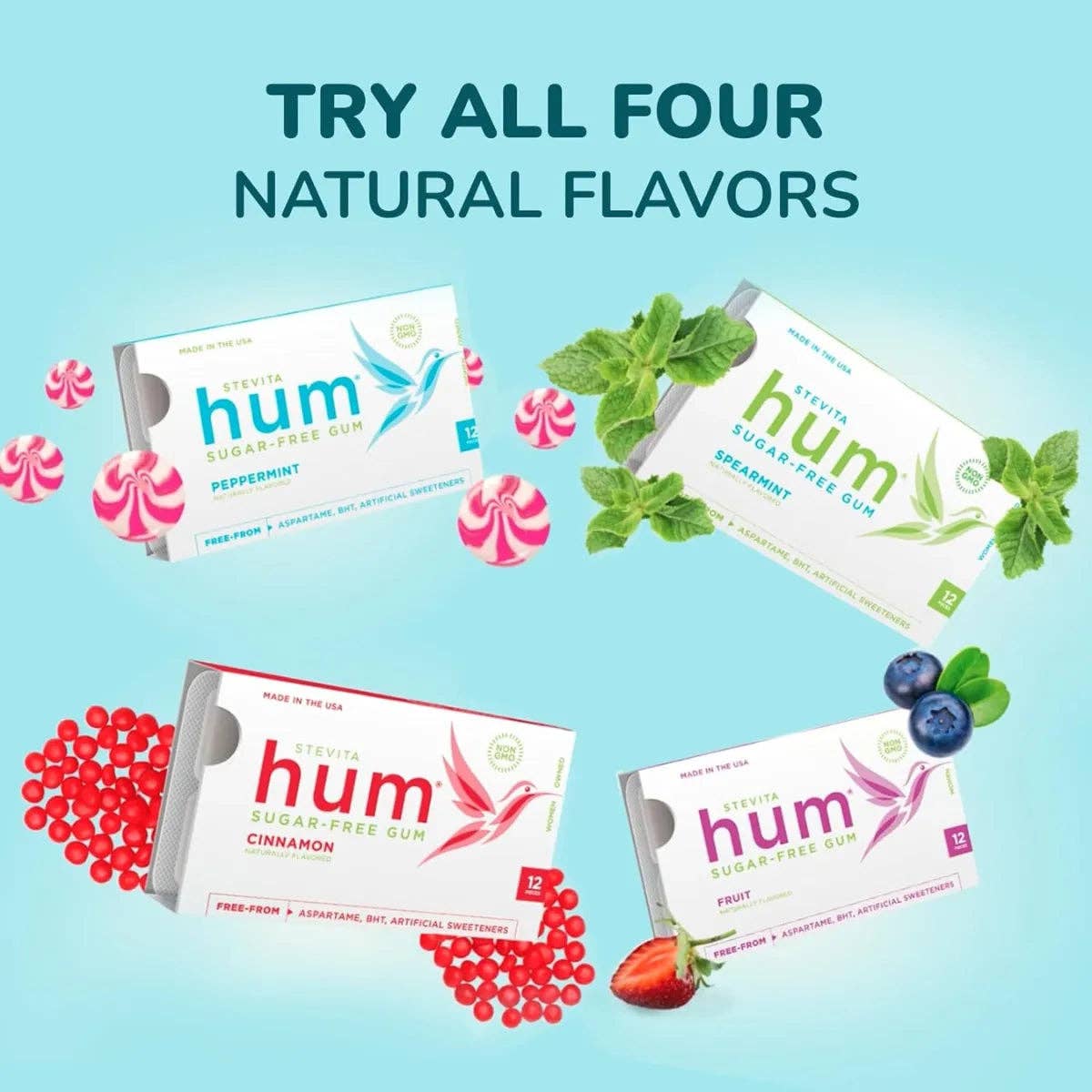 Stevita Naturals - Wholesale Chewing Gum - Hum Sugar-Free Gum - Natural Cinnamon Flavor7