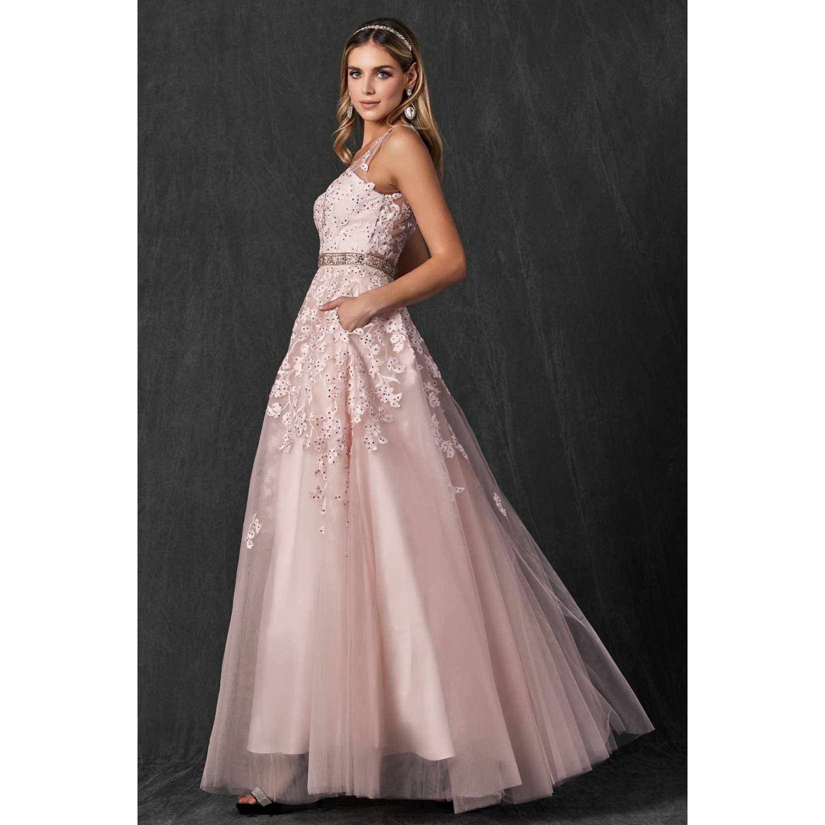 Juliet - Wholesale Gown - Women's - FLORAL APPLIQUES PROM BALLGOWN20