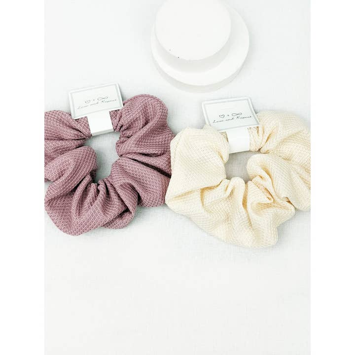MIX COLOR Waffle Textured Soft Scrunchies for wholesale on Faire
