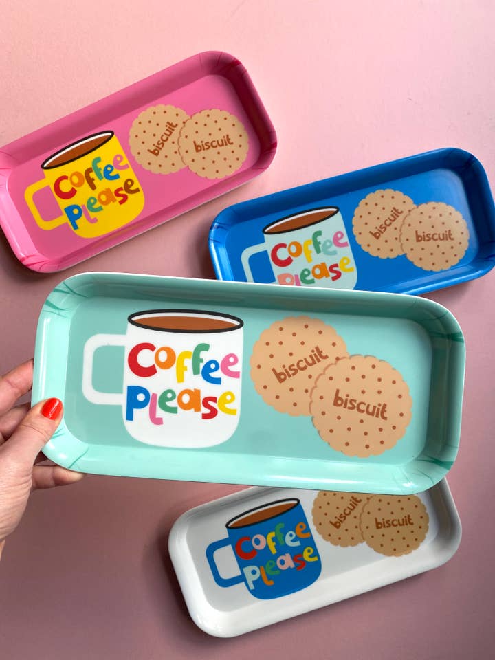 Coffee and Biscuits Melamine Tray for wholesale by Poppekins