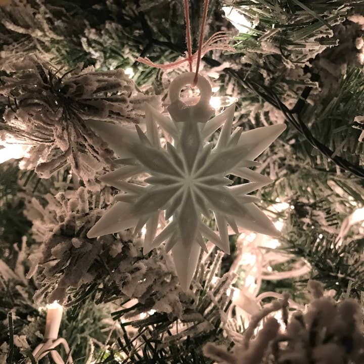 Decoración navideña: adorno navideño con forma de copo de nieve (juego de 4) para venta al por mayor de Charles Prints