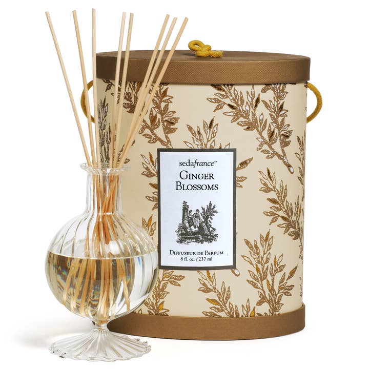 Ginger Blossoms Classic Toile Diffuseur Set for wholesale by Seda France Candles