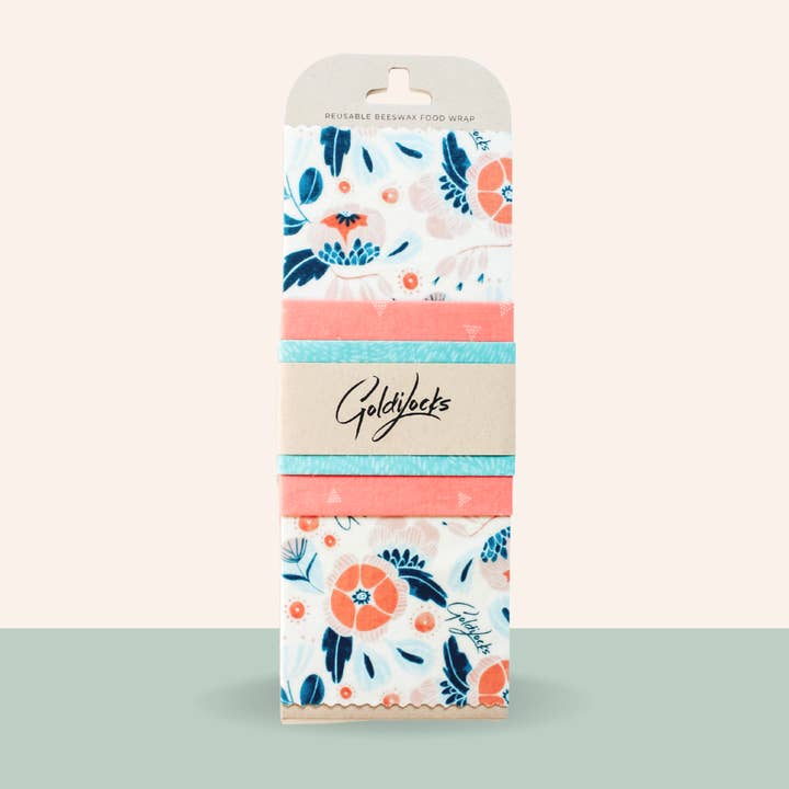 Reusable Beeswax Food Wraps: In Bloom Set of 3 for wholesale by Goldilocks Goods