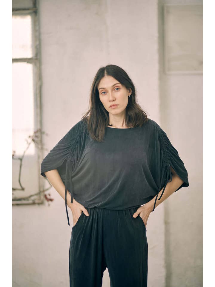 Cossac – Engroshandel Jumpsuit - Dame – Sort Cupro Batwing Jumpsuit