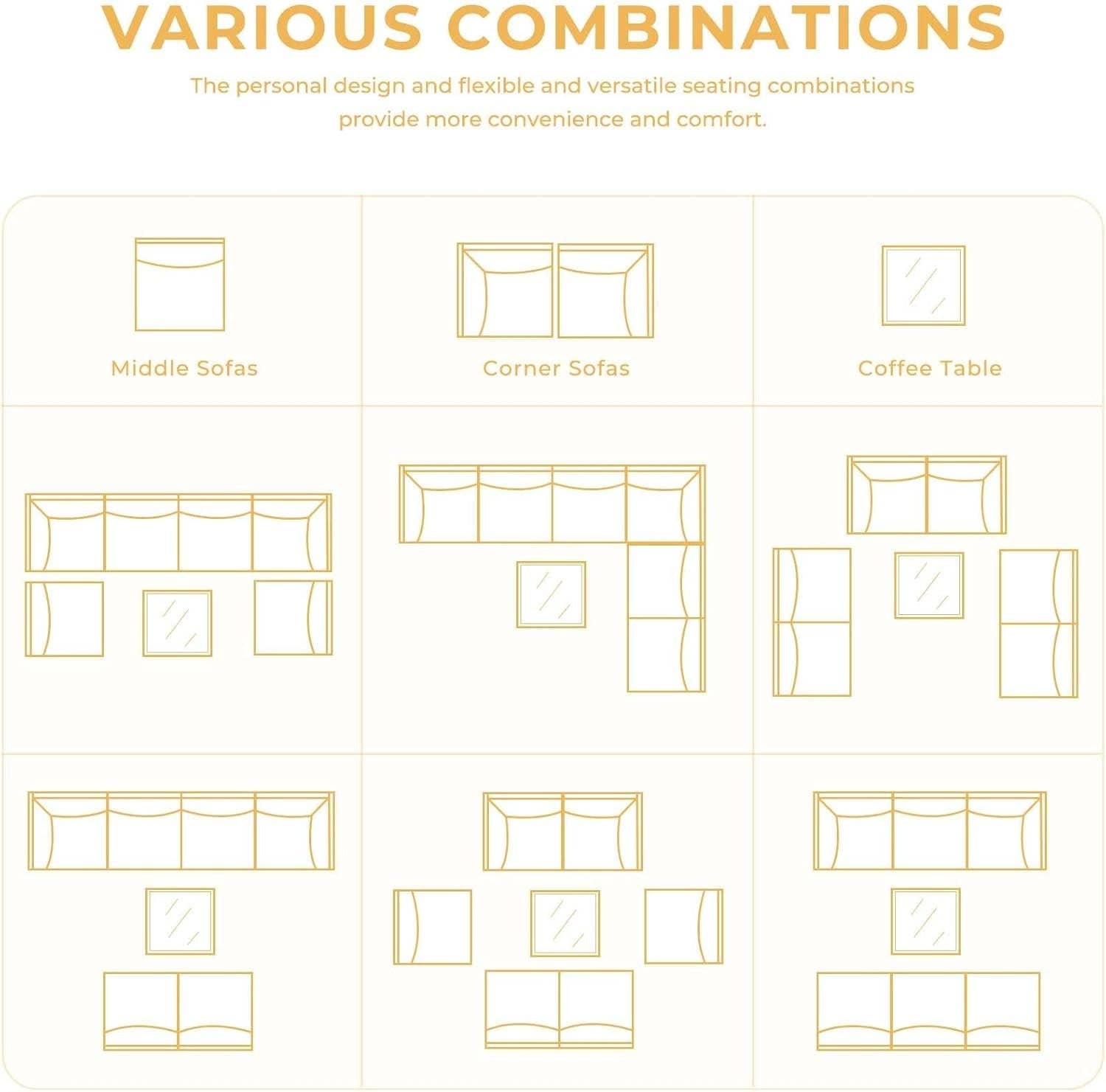 7 Piece Wicker Patio Set Water Resistant Cushions Beige for wholesale on Faire1