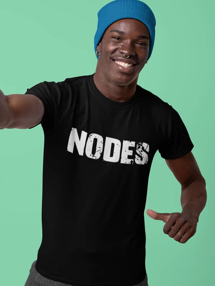 nodes Retro T-shirt voor heren Zwart verjaardagscadeau 00553 voor wholesale door ULTRABASIC