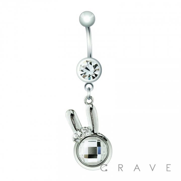 ANILLO DE OMBLIGO GEM BUNNY DANGLE 316L SS para venta al por mayor de CRAVE