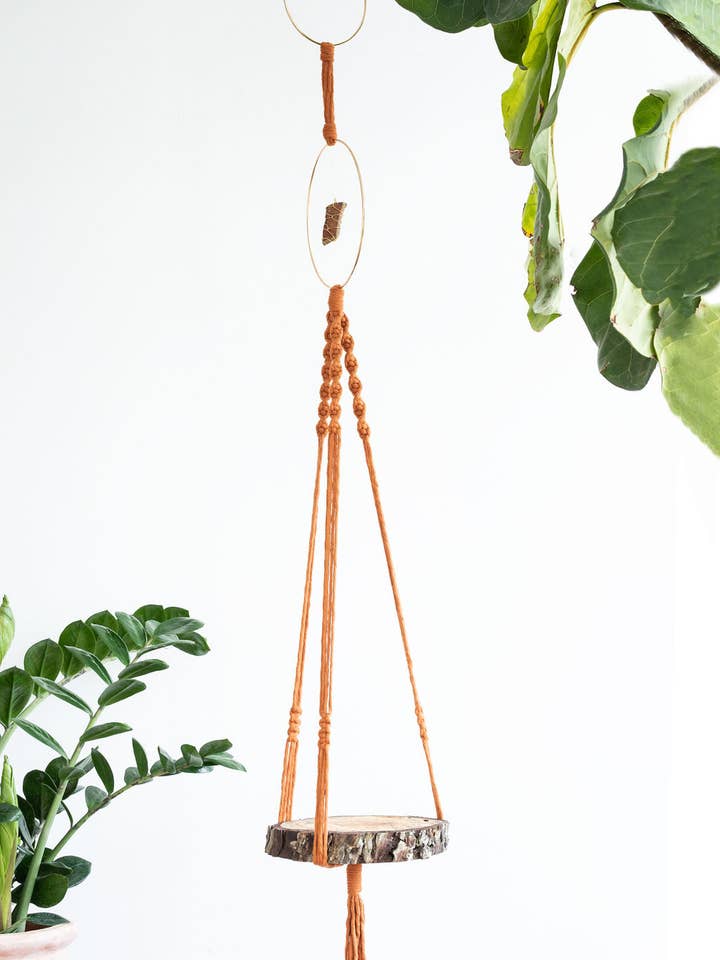 Simple + Crystal Plant Hanger (Wooden Base Not Included) for wholesale by Knotted Vines