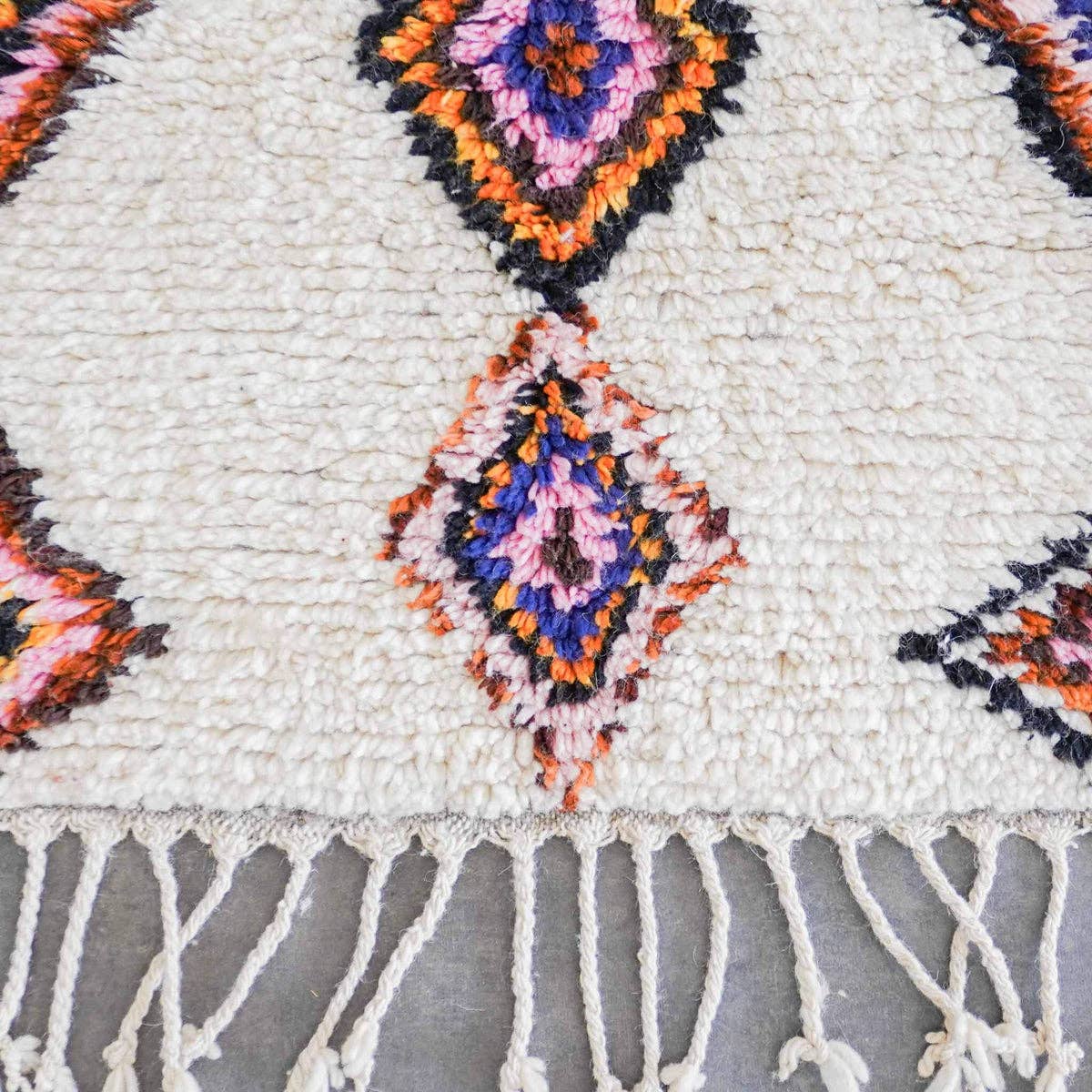 Moroccan Woven Treasures - Wholesale Runner Rug - Authentic White Moroccan Runner, Colorful Berber Shag Runner1
