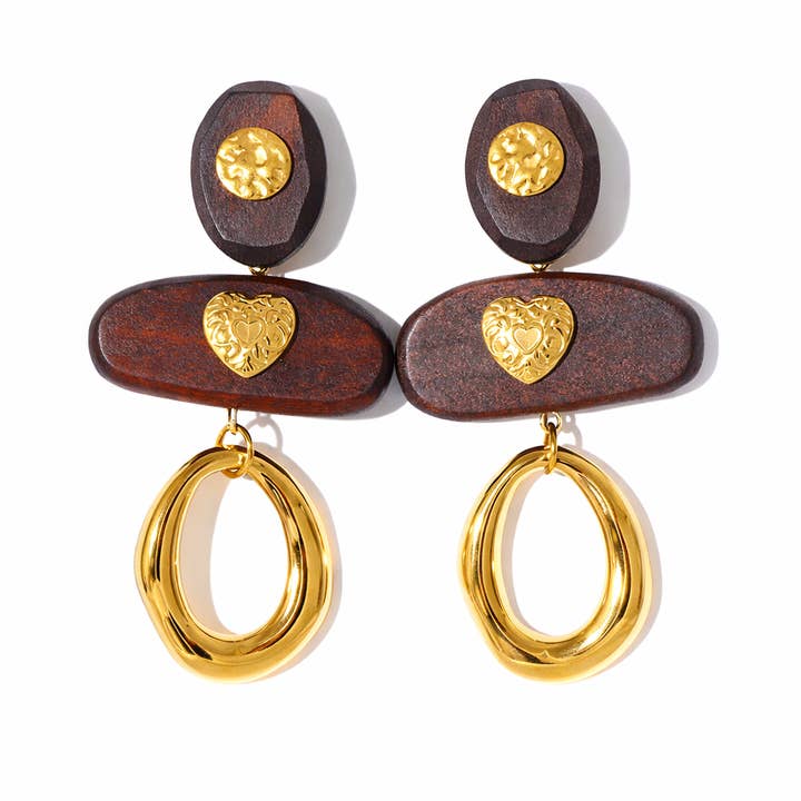 18k Edelstahl Herz Tropfen Ohrringe (LSSG-ED15) für den Großhandel von Lyza Jewels